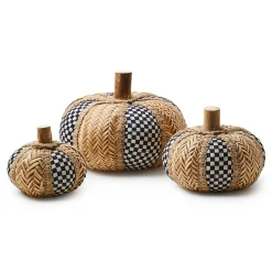 MacKenzie-Childs Courtly Rattan Pumpkins, Set of 3| Pumpkins|The Fall Shop