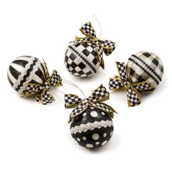 MacKenzie-Childs Courtly Rickrack Capiz Ornaments, Set of 4| Holiday