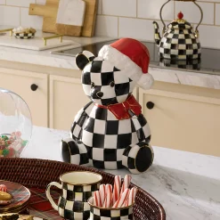 MacKenzie-Childs Courtly Santa Bear Cookie Jar| Holiday|Kitchen Storage & Organization