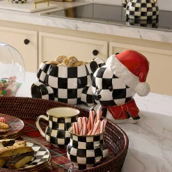 MacKenzie-Childs Courtly Santa Bear Cookie Jar| Holiday|Kitchen Storage & Organization