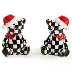 MacKenzie-Childs Courtly Santa Bear Salt  Pepper Set| Table Accessories|Serveware
