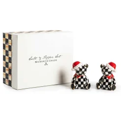 MacKenzie-Childs Courtly Santa Bear Salt Pepper Set| Table Accessories|Serveware