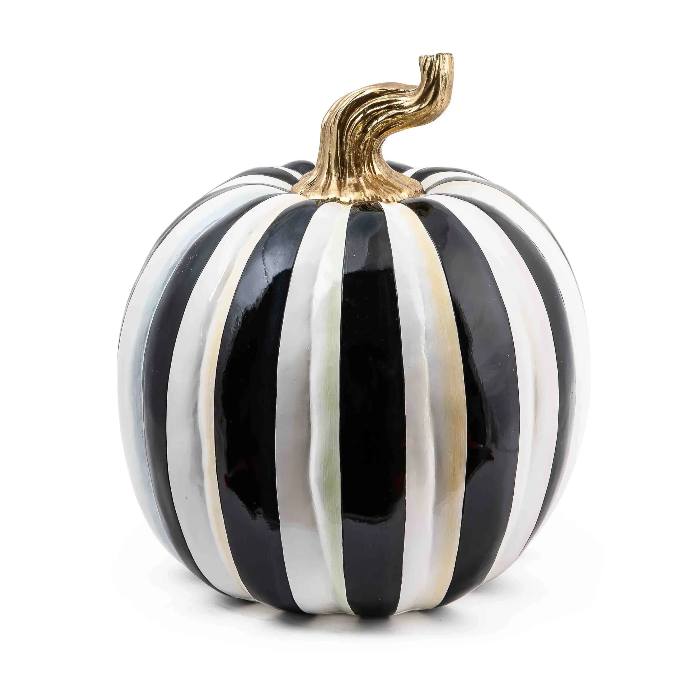 MacKenzie-Childs Courtly Stripe Glossy Large Pumpkin| Pumpkins|The Halloween Shop