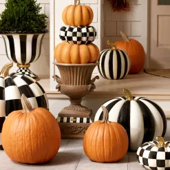 MacKenzie-Childs Courtly Stripe Glossy Large Pumpkin| Pumpkins|The Halloween Shop