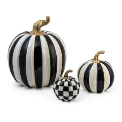 MacKenzie-Childs Courtly Stripe Glossy Large Pumpkin| Pumpkins|The Halloween Shop