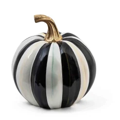 MacKenzie-Childs Courtly Stripe Glossy Small Pumpkin| Pumpkins|The Halloween Shop