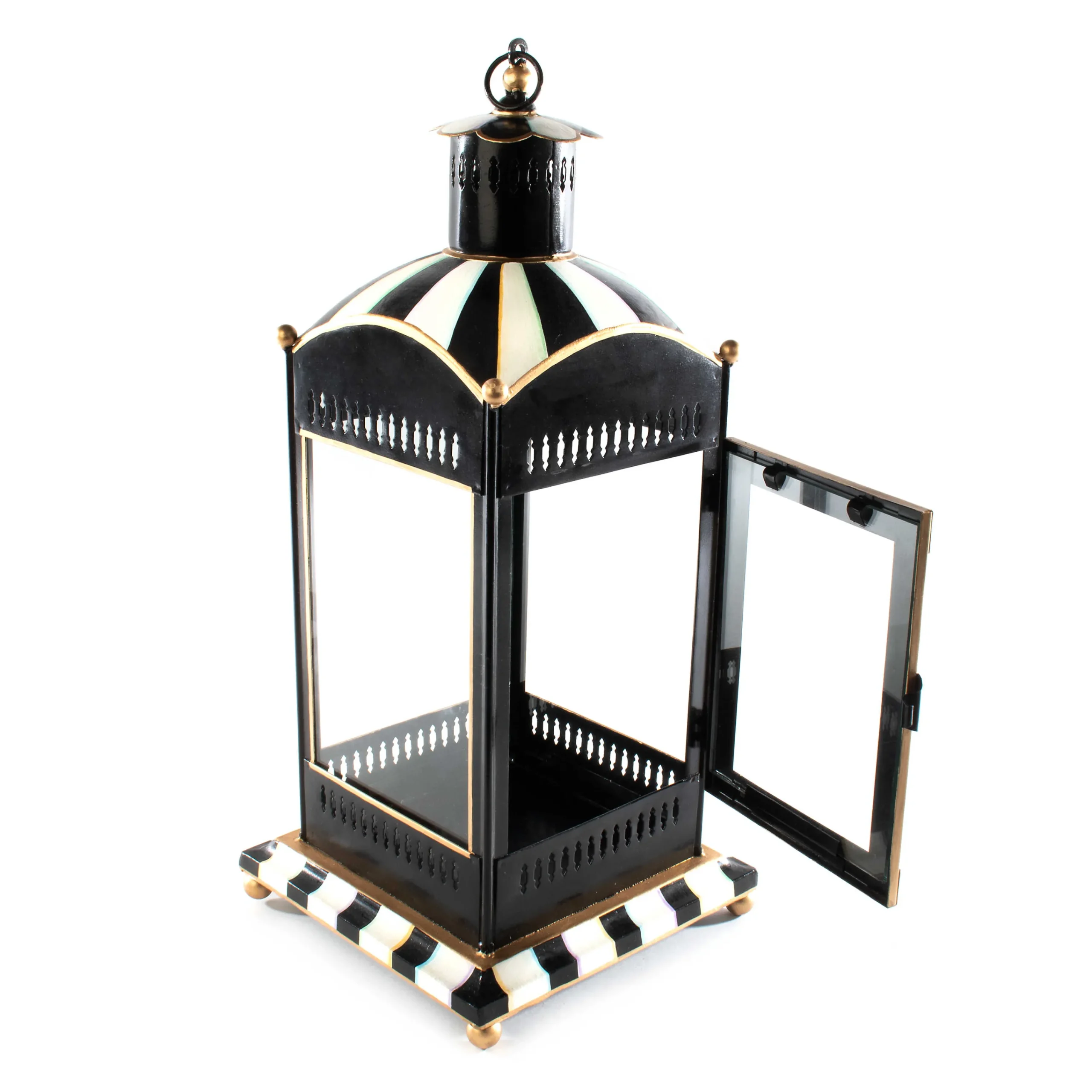 MacKenzie-Childs Courtly Stripe Large Candle Lantern| Spring|The Fall Shop