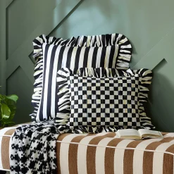 MacKenzie-Childs Courtly Stripe Ruffle Throw Pillow| Pillows, Throws, & Cushions