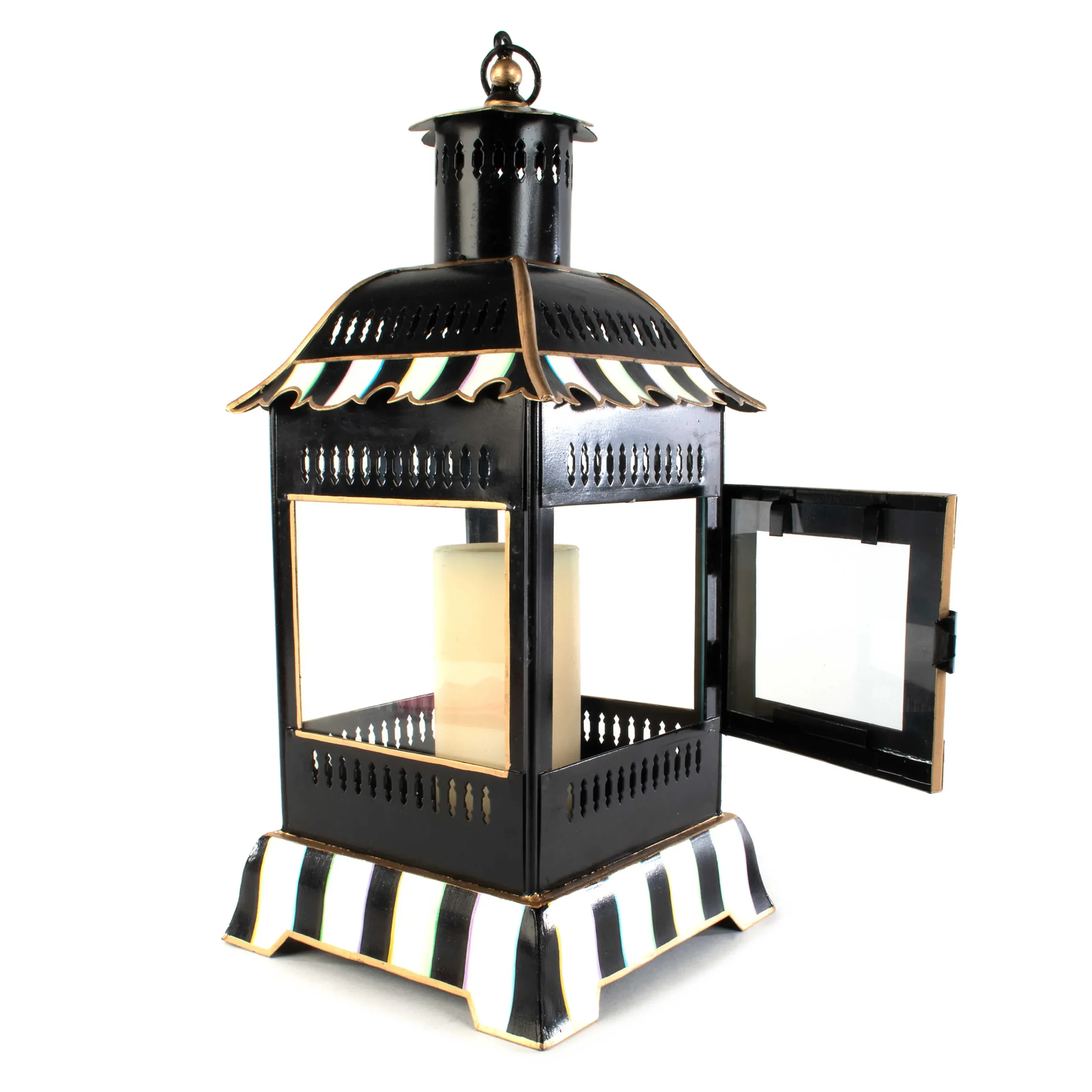 MacKenzie-Childs Courtly Stripe Small Candle Lantern| Spring|The Fall Shop