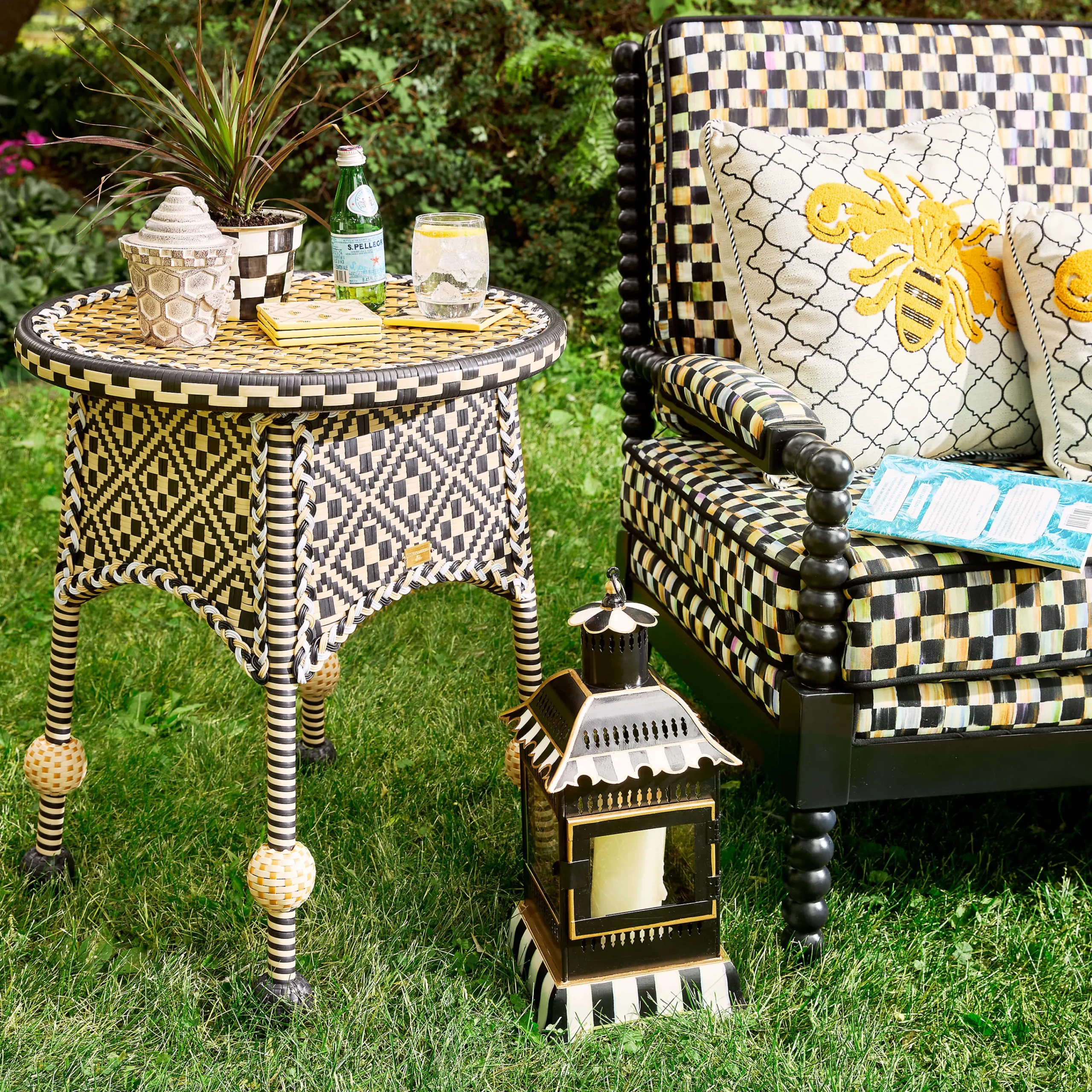 MacKenzie-Childs Courtly Stripe Small Candle Lantern| Spring|The Fall Shop