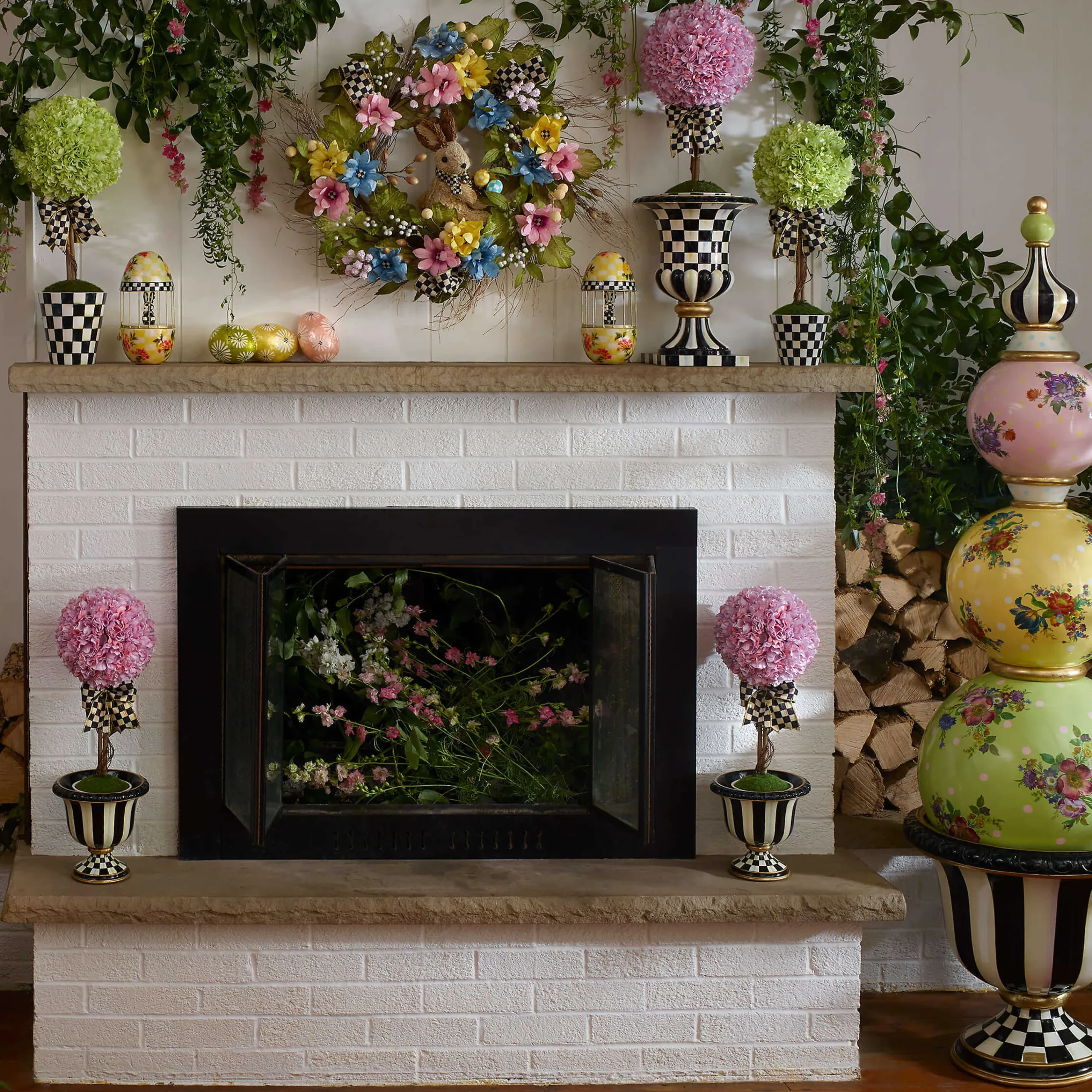 MacKenzie-Childs Courtly Stripe Urn| Spring|The Fall Shop
