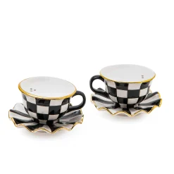MacKenzie-Childs Courtly Teacup Salt Pepper Set| Table Accessories|Serveware