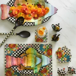 MacKenzie-Childs Courtly Teapot Salt Pepper Set| Table Accessories