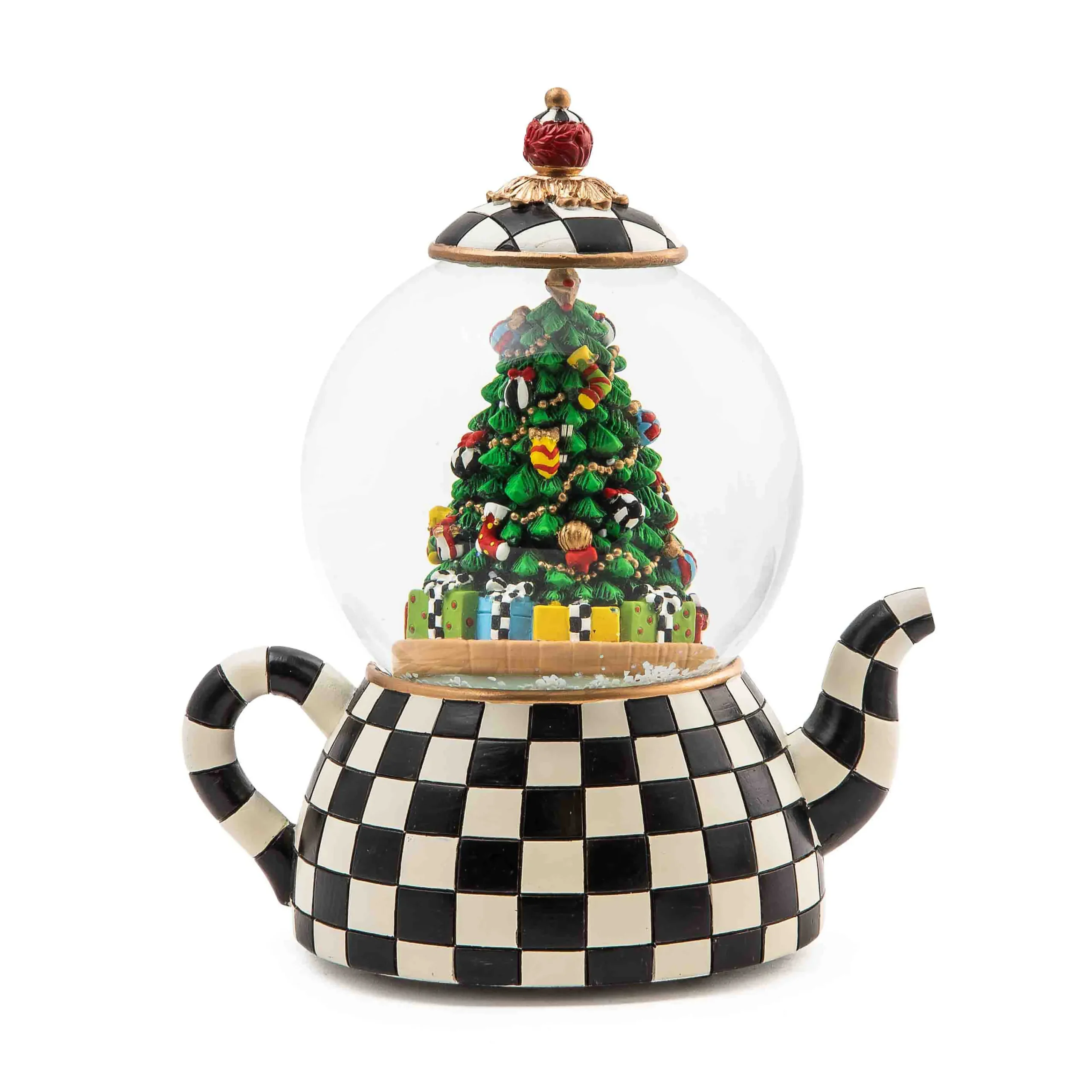 MacKenzie-Childs Courtly Teapot Snow Globe| Holiday|Room Accents