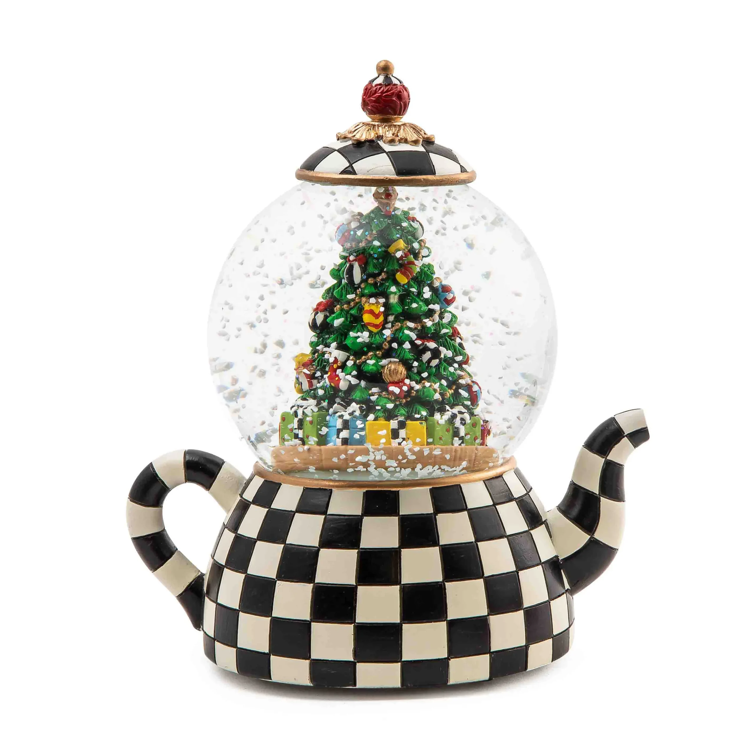 MacKenzie-Childs Courtly Teapot Snow Globe| Holiday|Room Accents