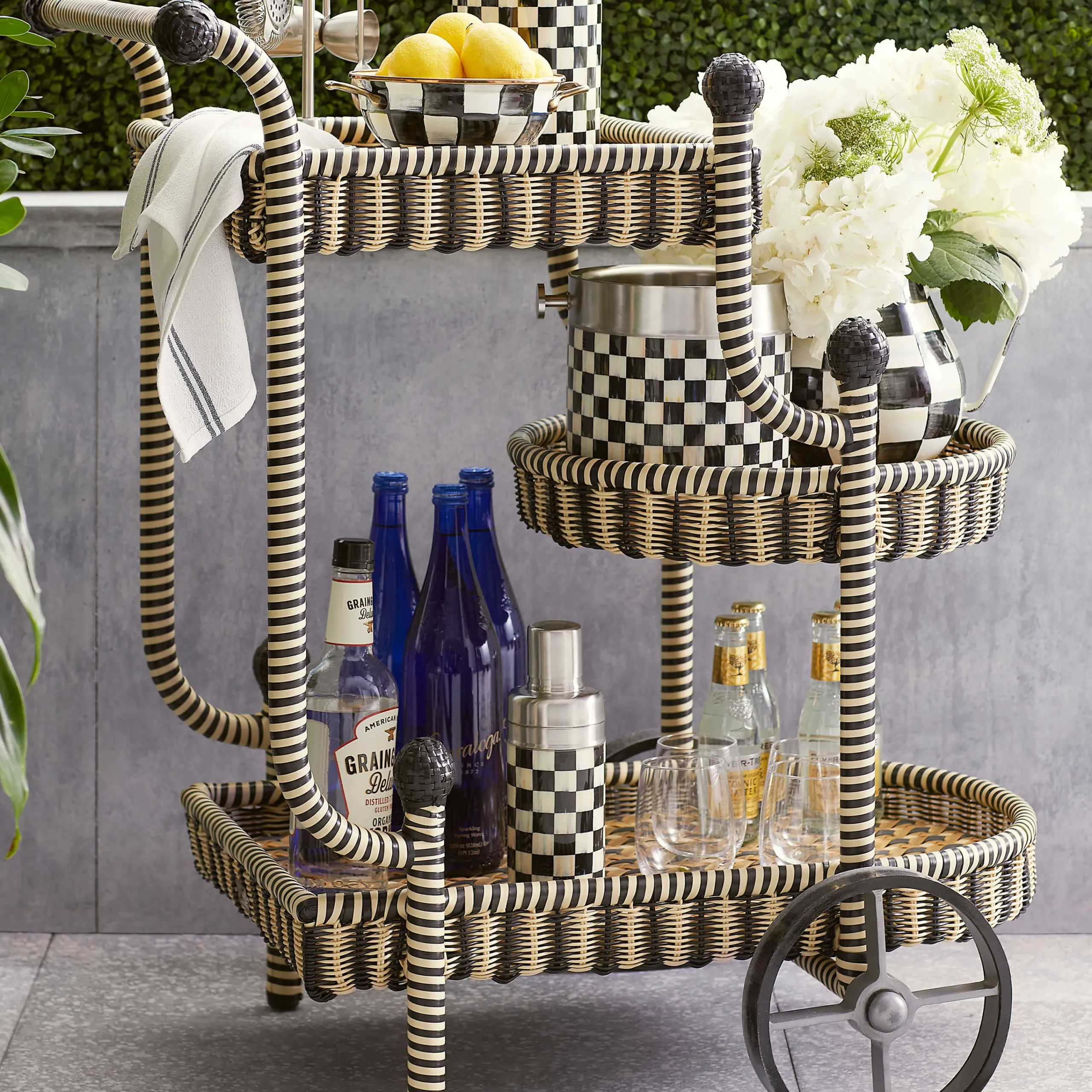 MacKenzie-Childs Courtyard Bar Cart| Outdoor|Bar Entertaining