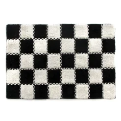 MacKenzie-Childs Covent Square Black White Bath Rug| Bath & Bath Accessories