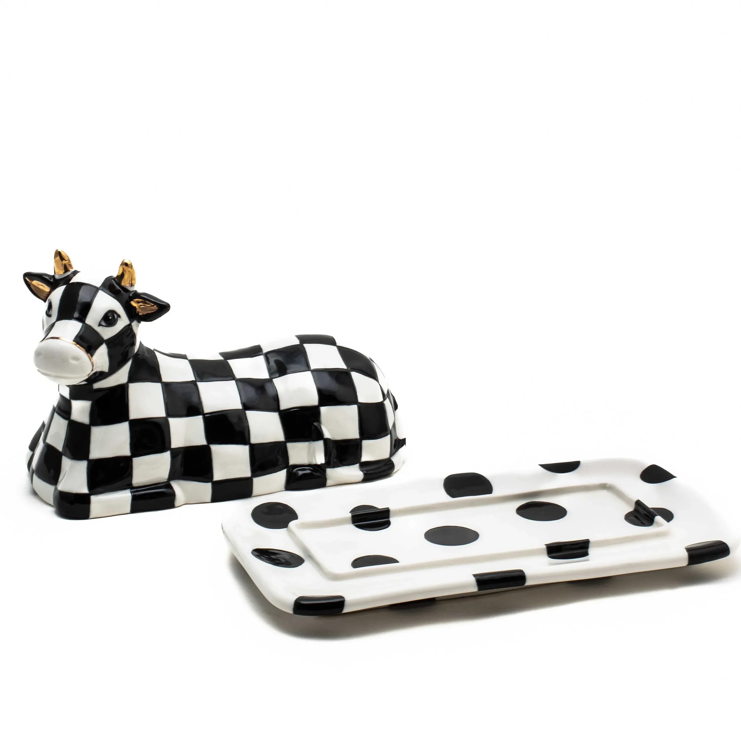 MacKenzie-Childs Cow Creamery Butter Dish| Serveware