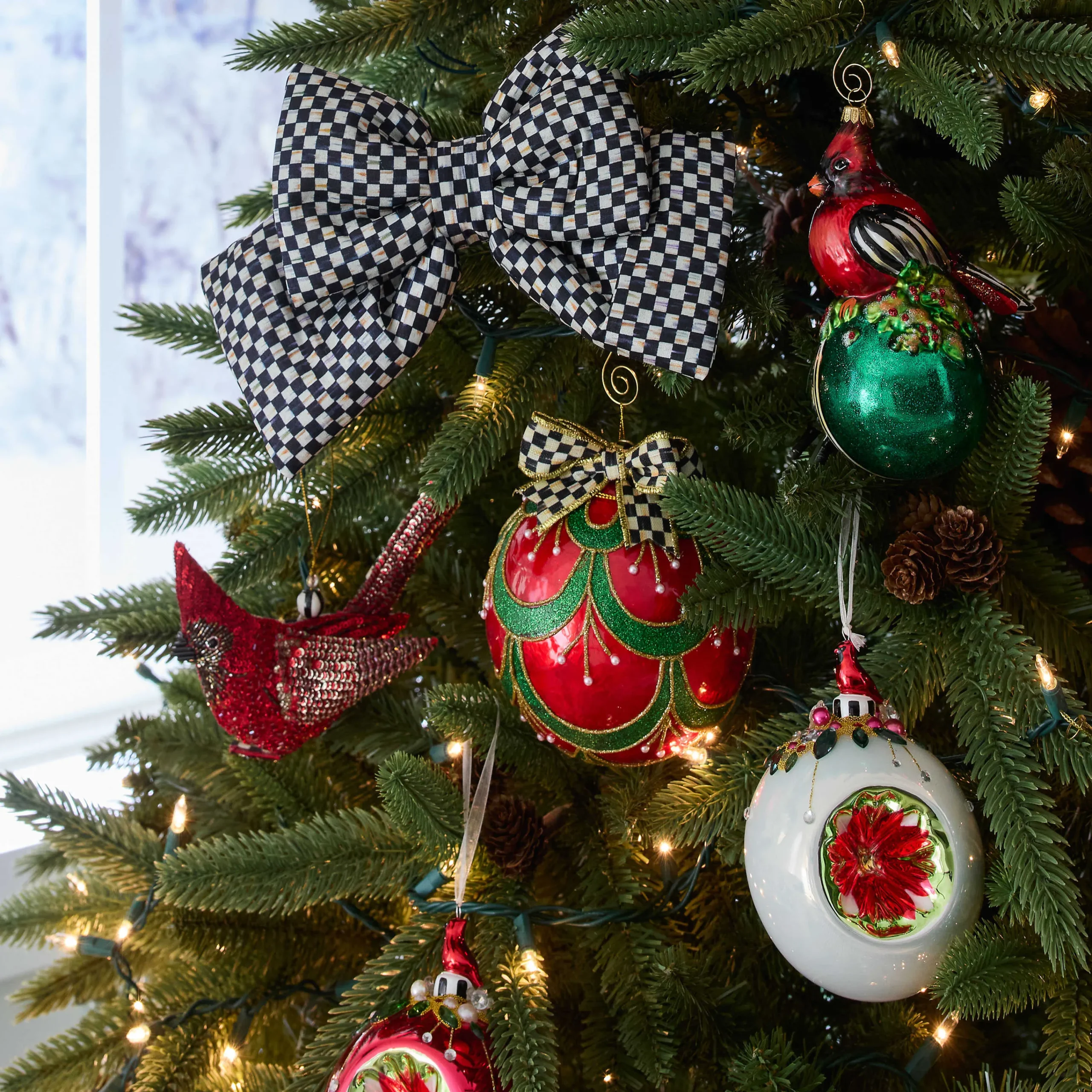 MacKenzie-Childs Cozy Christmas Capiz Jumbo Ball Ornament| Holiday
