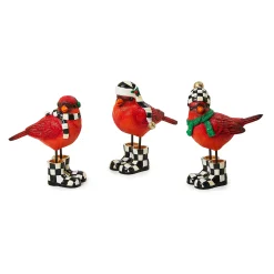 MacKenzie-Childs Cozy Christmas Cardinals, Set of 3| Room Accents