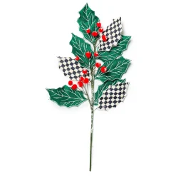 MacKenzie-Childs Cozy Christmas Holly Spray Stem| Greenery & Florals
