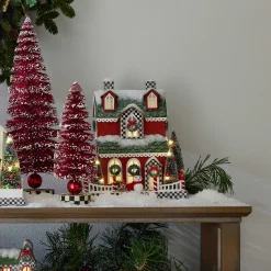 MacKenzie-Childs Cozy Christmas Illuminated Paper House| Room Accents