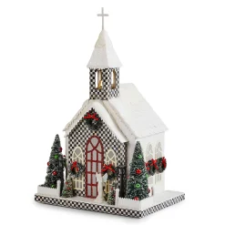MacKenzie-Childs Cozy Christmas Illuminated Paper Church| Room Accents