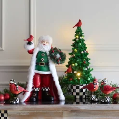 MacKenzie-Childs Cozy Christmas Illuminated Cardinal Tree| Room Accents