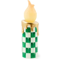MacKenzie-Childs Cozy Christmas Illuminated Green Check Melting Candle| Candles & Fragrances