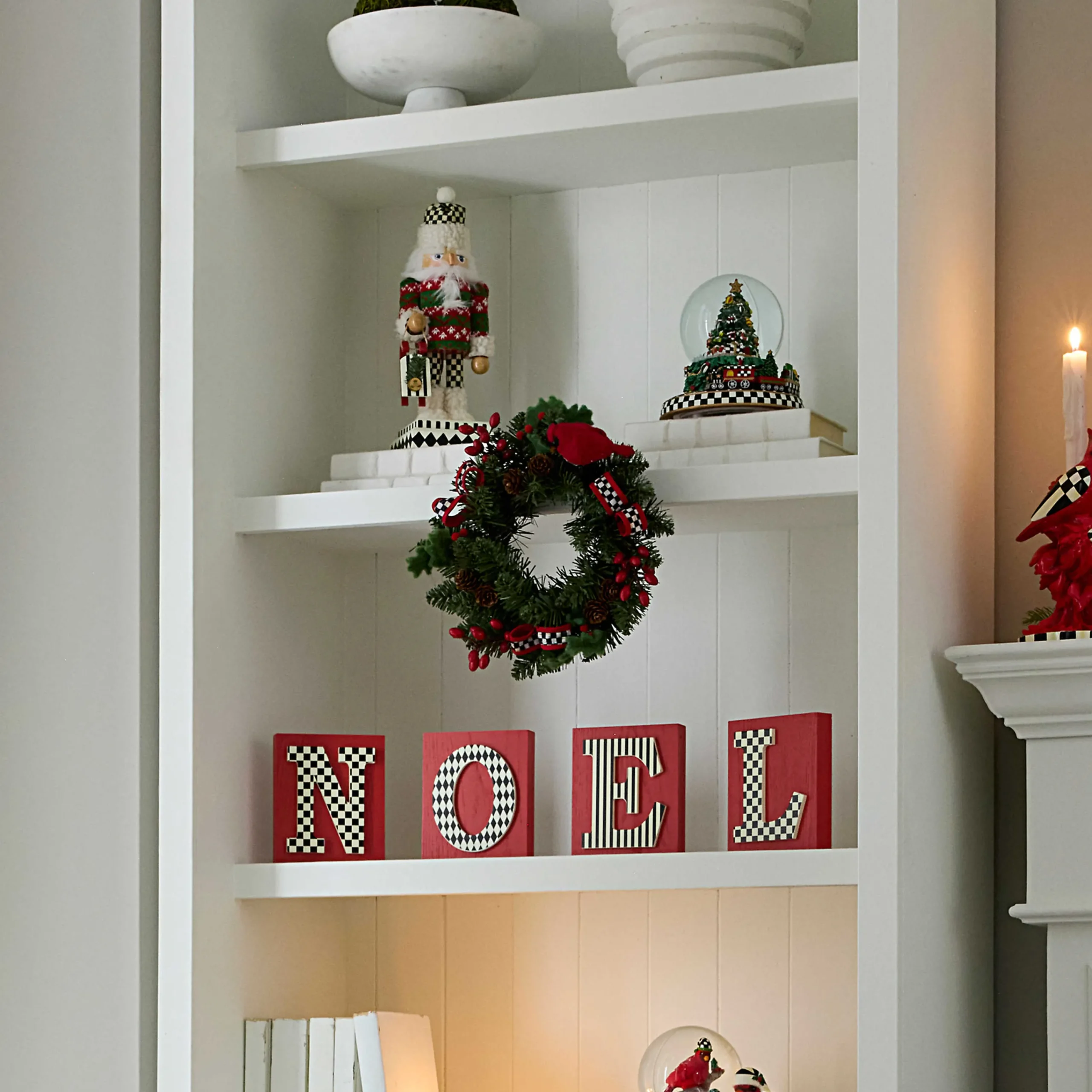MacKenzie-Childs Cozy Christmas Mini 12 Wreath| Greenery & Florals|Outdoor