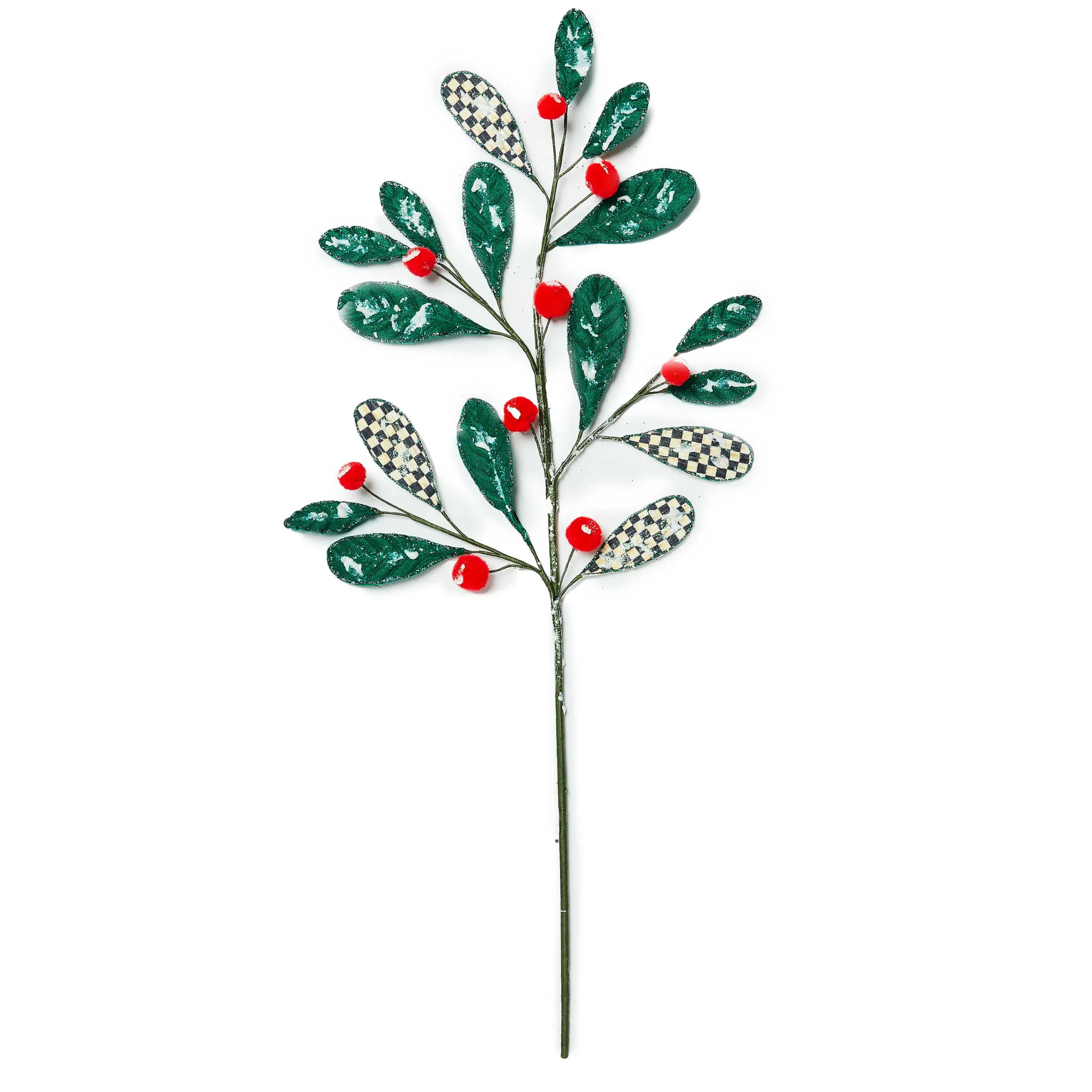 MacKenzie-Childs Cozy Christmas Mistletoe Spray Stem| Greenery & Florals
