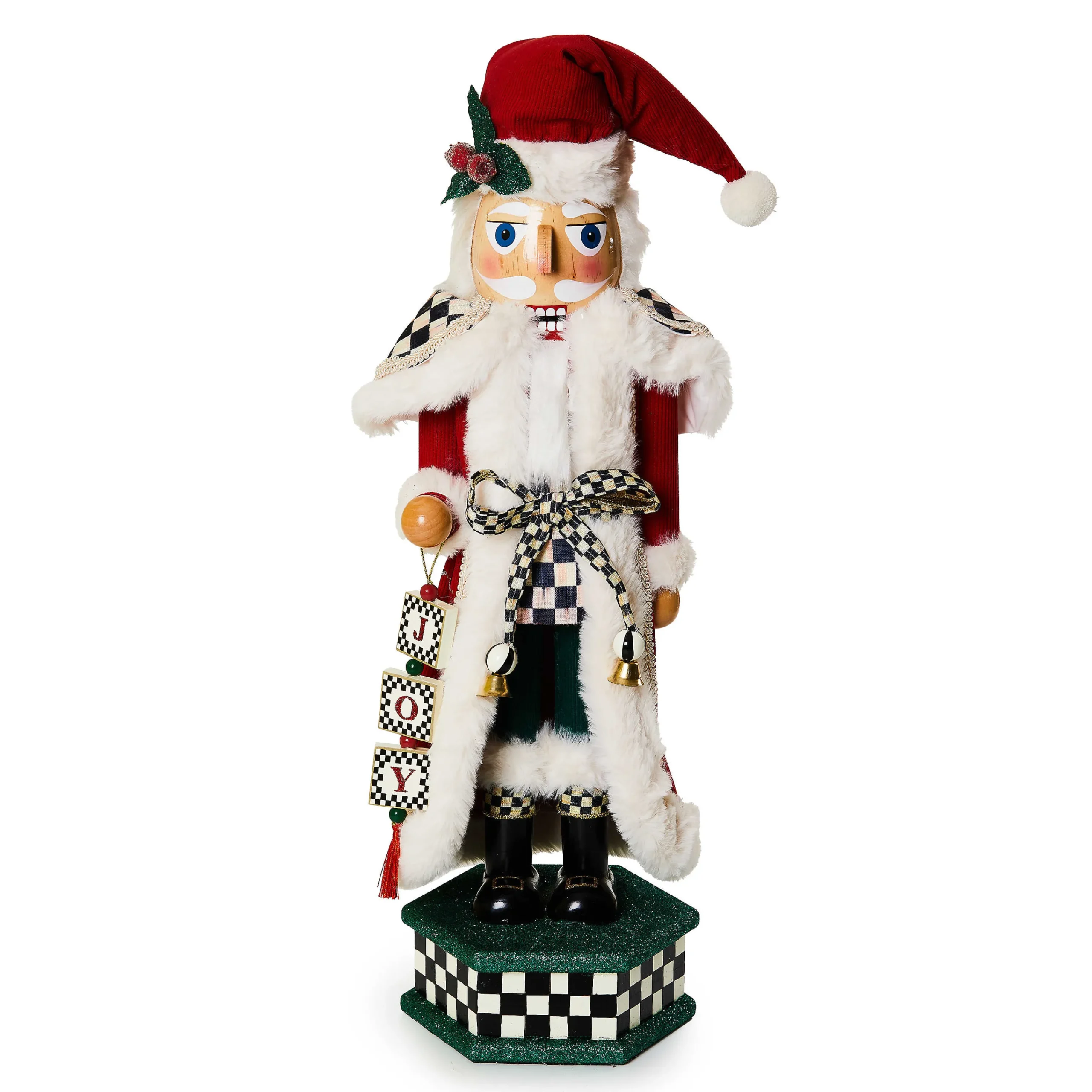 MacKenzie-Childs Cozy Christmas Santa Nutcracker| Room Accents