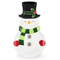MacKenzie-Childs Cozy Christmas Snowman Cookie Plate| Serveware