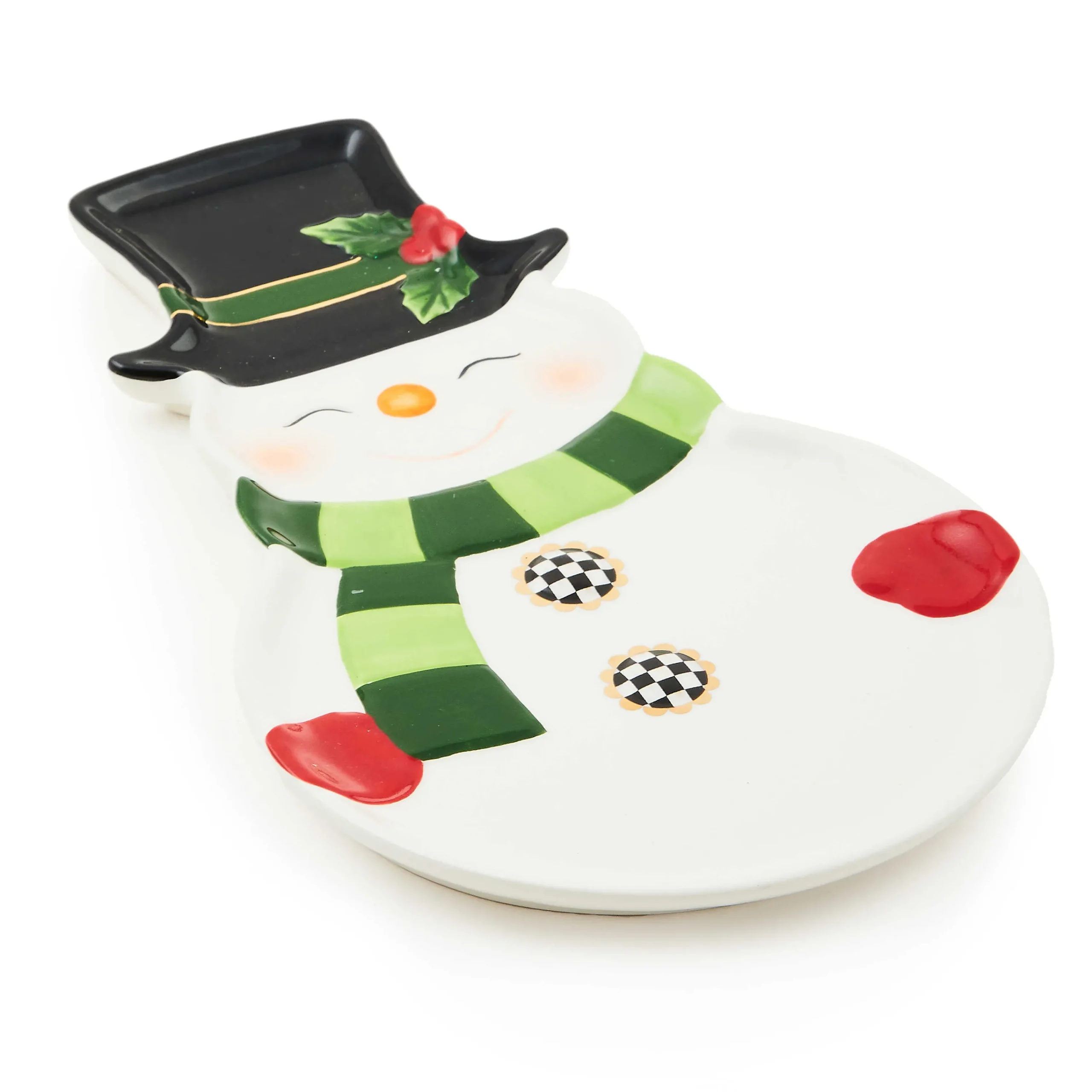 MacKenzie-Childs Cozy Christmas Snowman Cookie Plate| Serveware