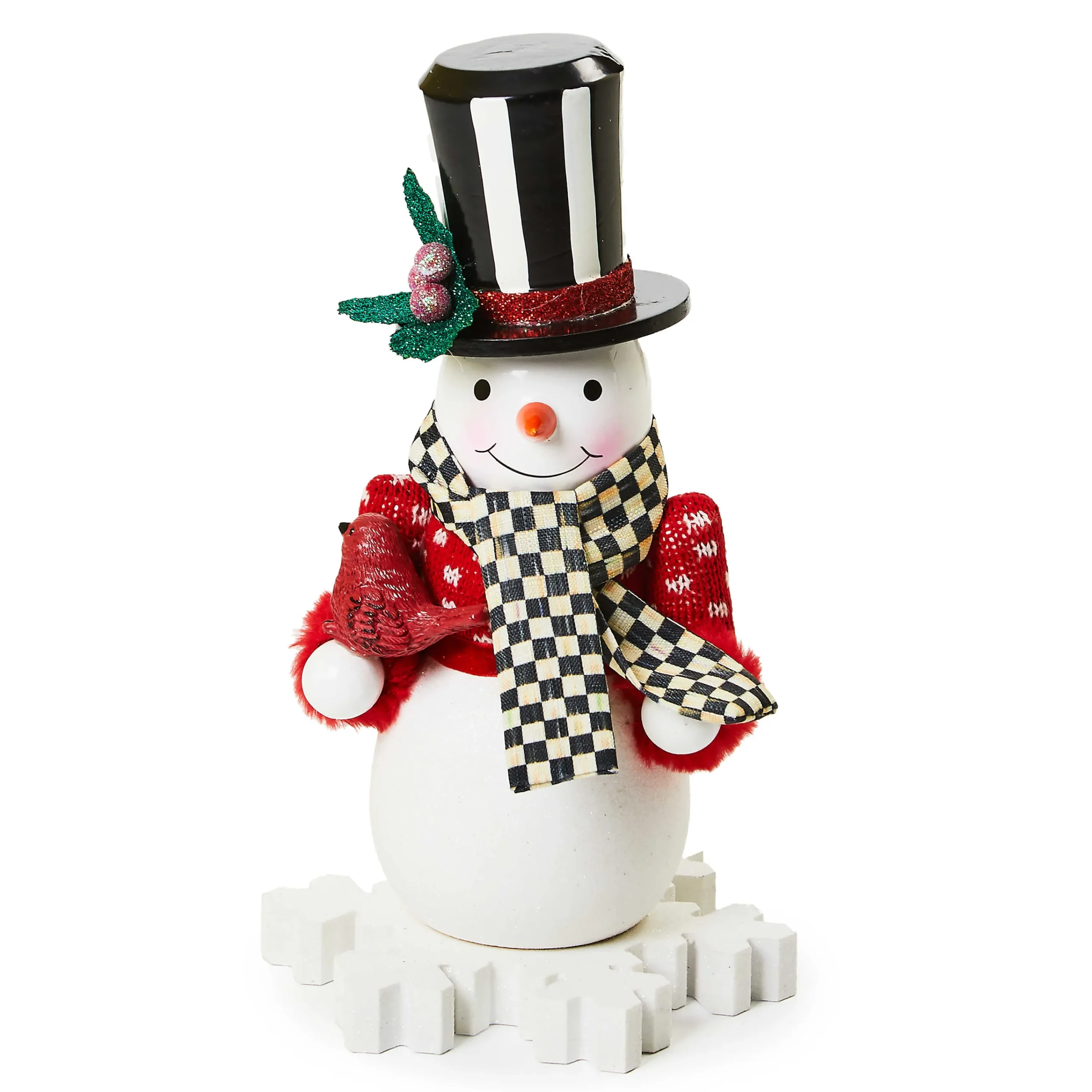 MacKenzie-Childs Cozy Christmas Snowman Nutcracker| Room Accents