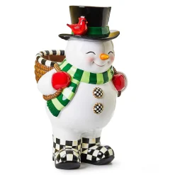 MacKenzie-Childs Cozy Christmas Snowman Planter| Outdoor