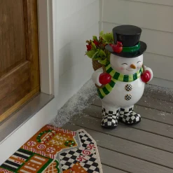 MacKenzie-Childs Cozy Christmas Snowman Planter| Outdoor