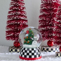 MacKenzie-Childs Cozy Christmas Snowman  Tree Snow Globe| Holiday|Room Accents