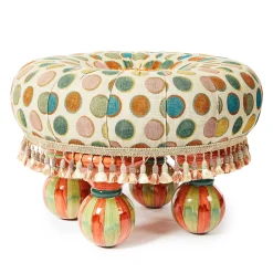 MacKenzie-Childs Croquet Dots Ottoman| Living Room