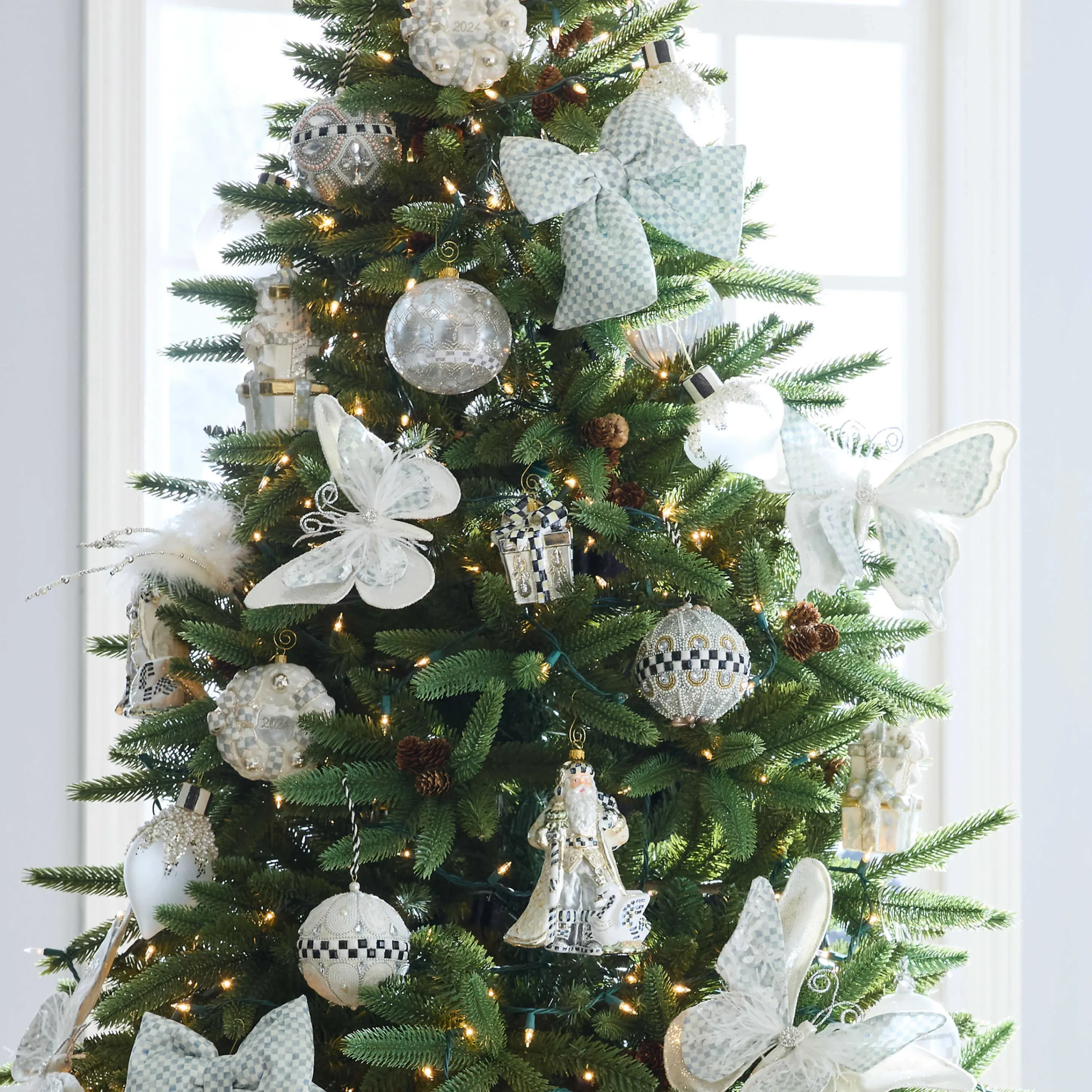 MacKenzie-Childs Crystal Palace Gift Box Glass Ornament| Holiday