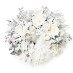 MacKenzie-Childs Crystal Palace Illuminated White 32 Wreath| Greenery & Florals|Outdoor