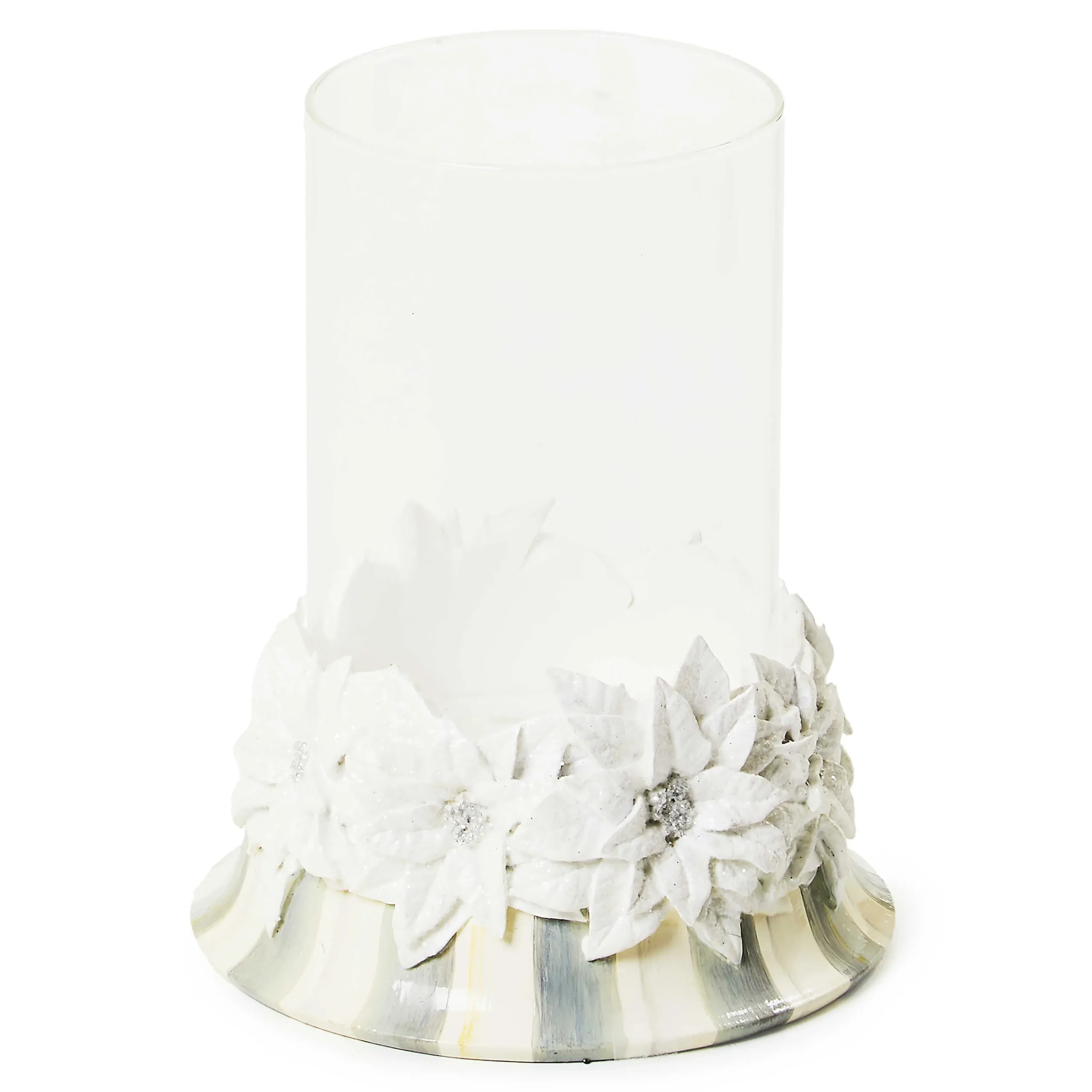 MacKenzie-Childs Crystal Palace Poinsettia Pillar Candle Holder| Candles & Fragrances|Table Accessories