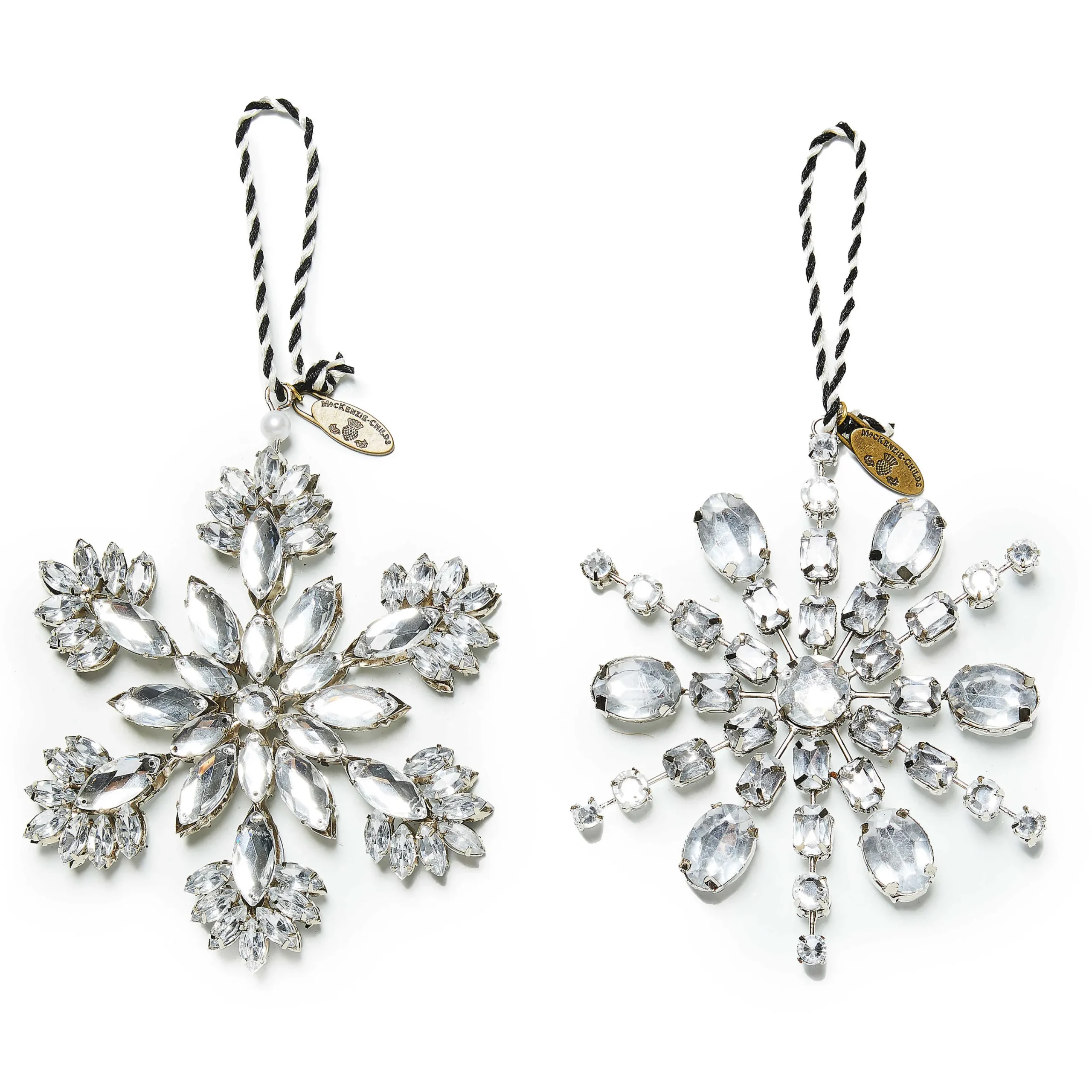 MacKenzie-Childs Crystal Palace Snowflake Ornaments, Set of 2| Holiday