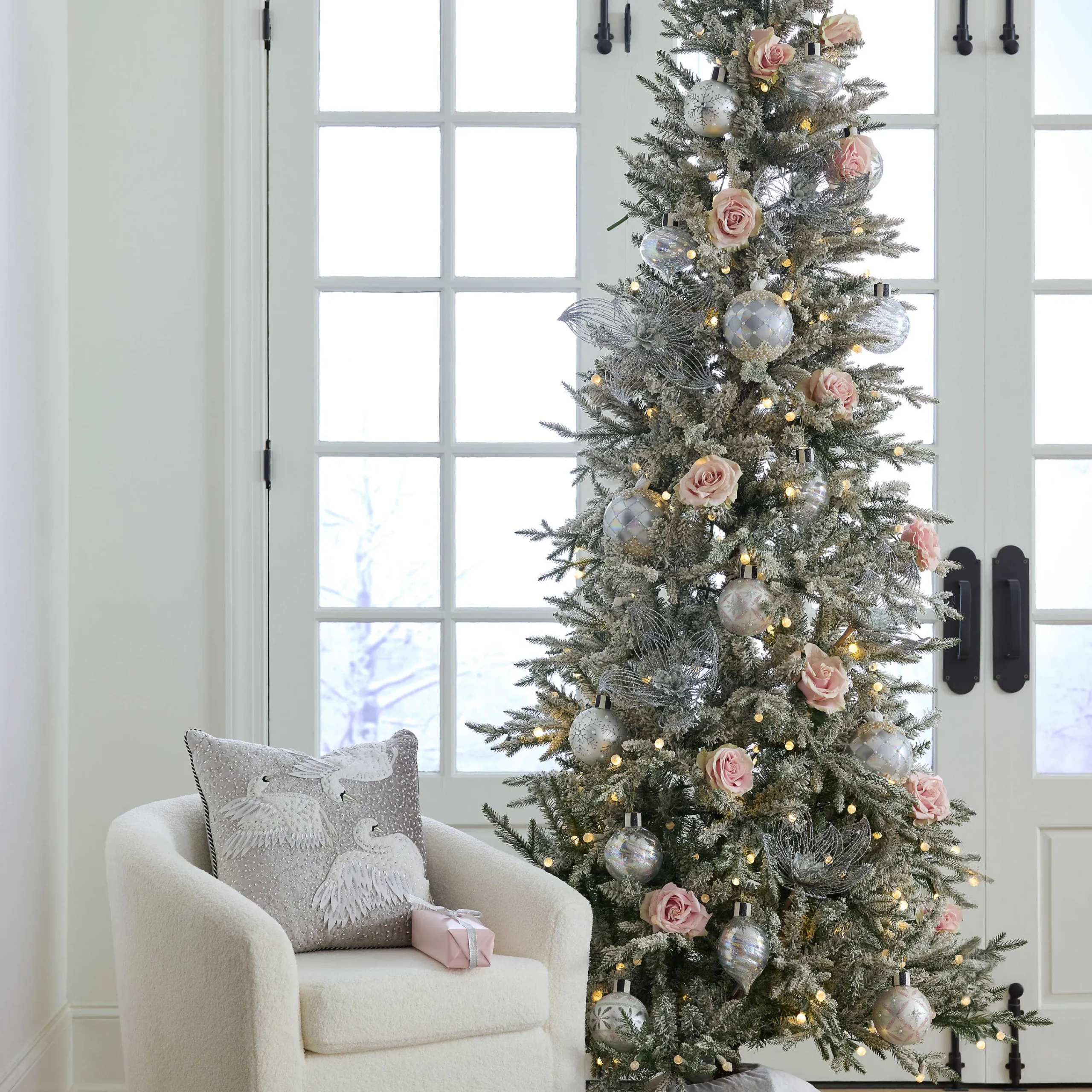 MacKenzie-Childs Crystal Palace Snowflake Glass Ball Ornaments, Set of 6| Holiday