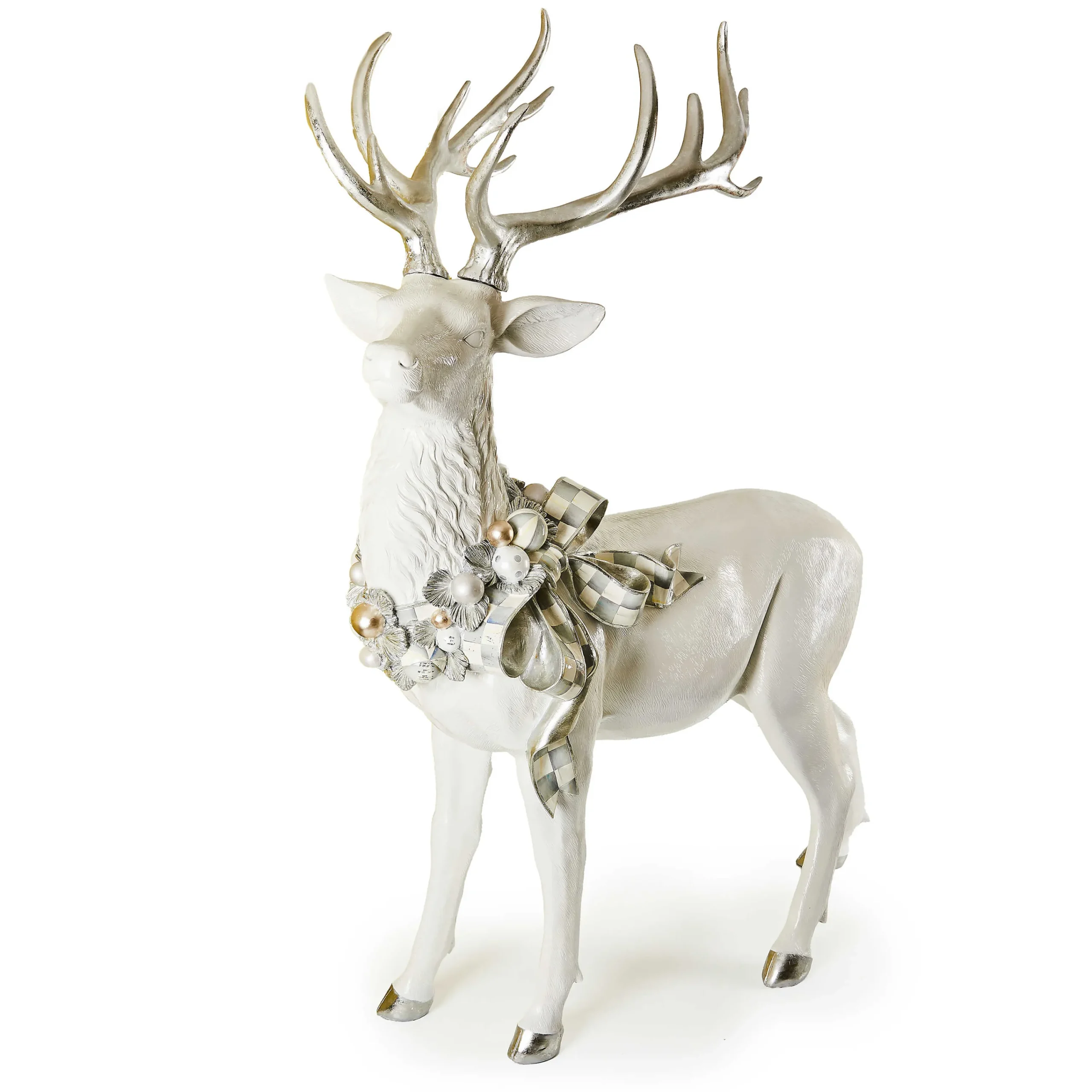 MacKenzie-Childs Crystal Palace Standing Trophy White Deer| Outdoor