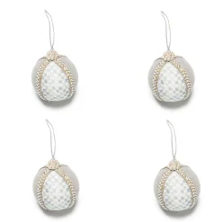 MacKenzie-Childs Crystal Palace Suede Ball Ornaments, Set of 4| Holiday