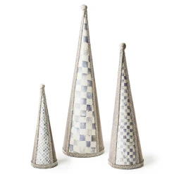 MacKenzie-Childs Crystal Palace Suede Cone Trees, Set of 3| Holiday|Room Accents