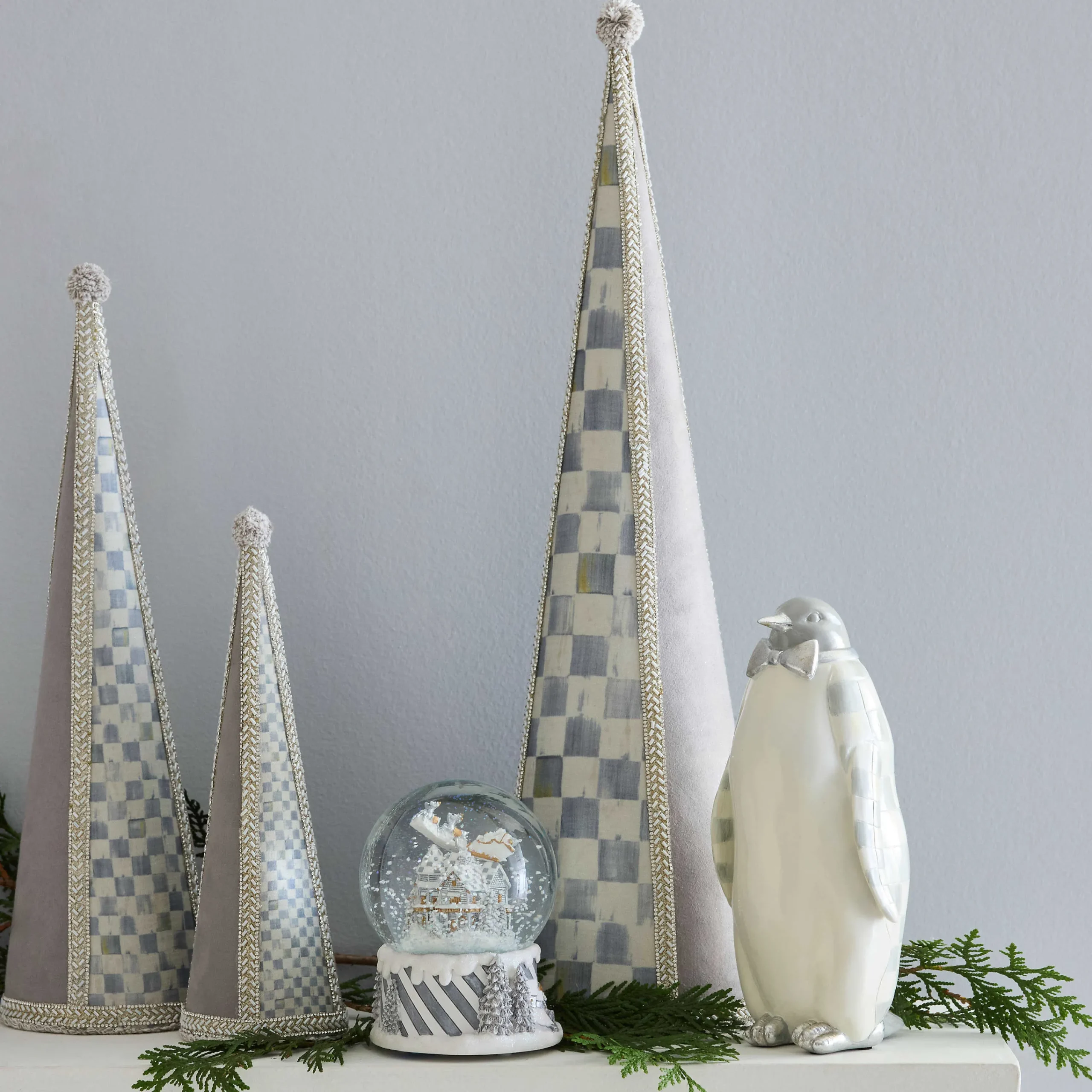 MacKenzie-Childs Crystal Palace Suede Cone Trees, Set of 3| Holiday|Room Accents