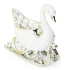 MacKenzie-Childs Crystal Palace Swan Sleigh Figurine| Room Accents
