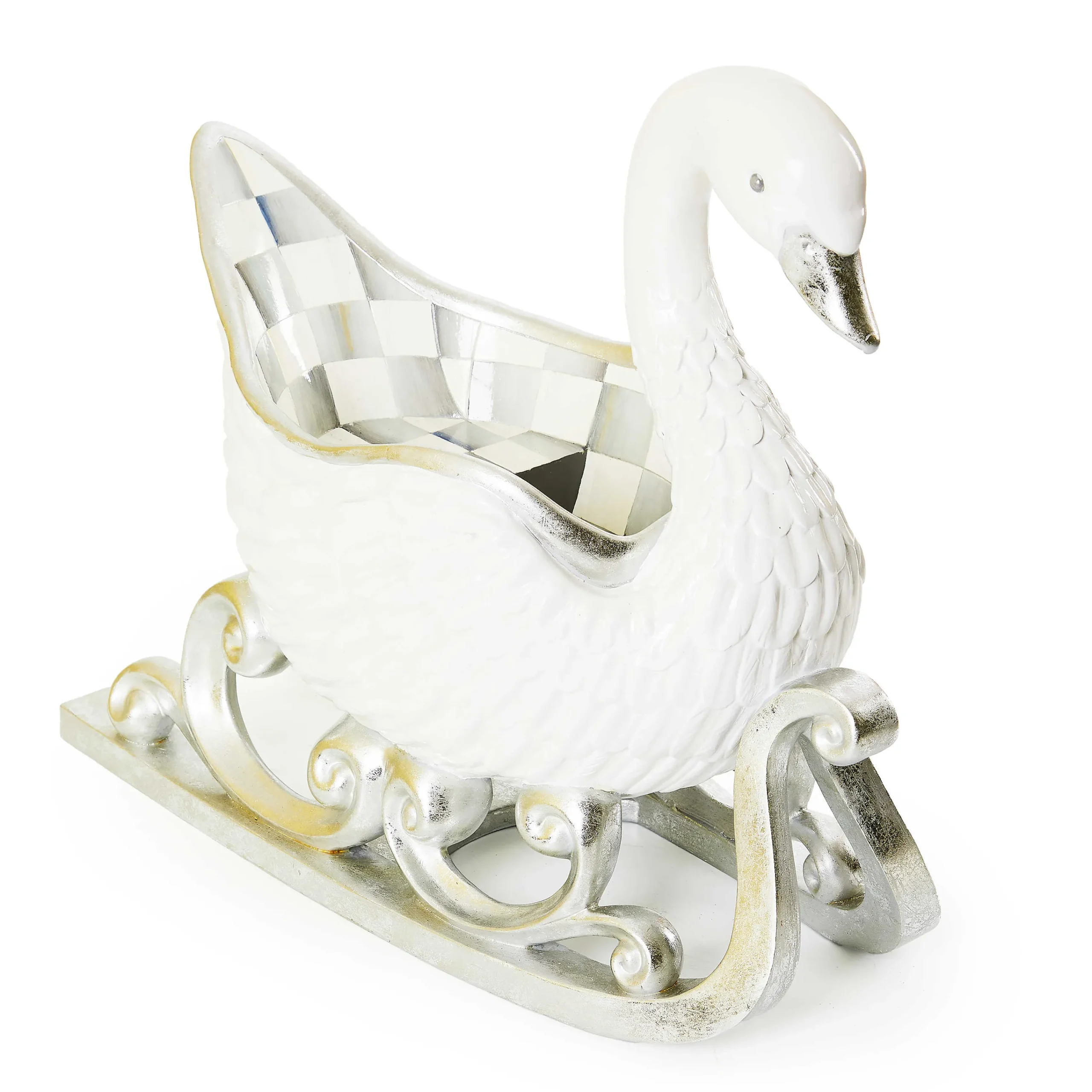 MacKenzie-Childs Crystal Palace Swan Sleigh Figurine| Room Accents